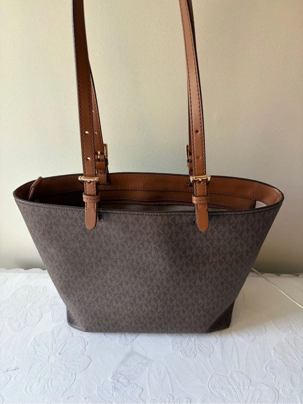 Michael Kors Brown MK Signature Messenger Tote
